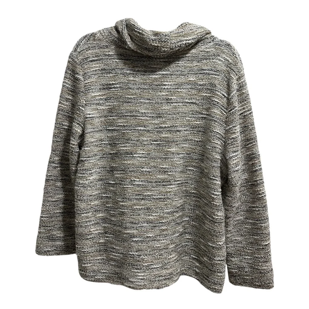 Ruby Rd. metallic boxy cowl neck beachy coastal cozy spring summer sweater - Picture 9 of 11